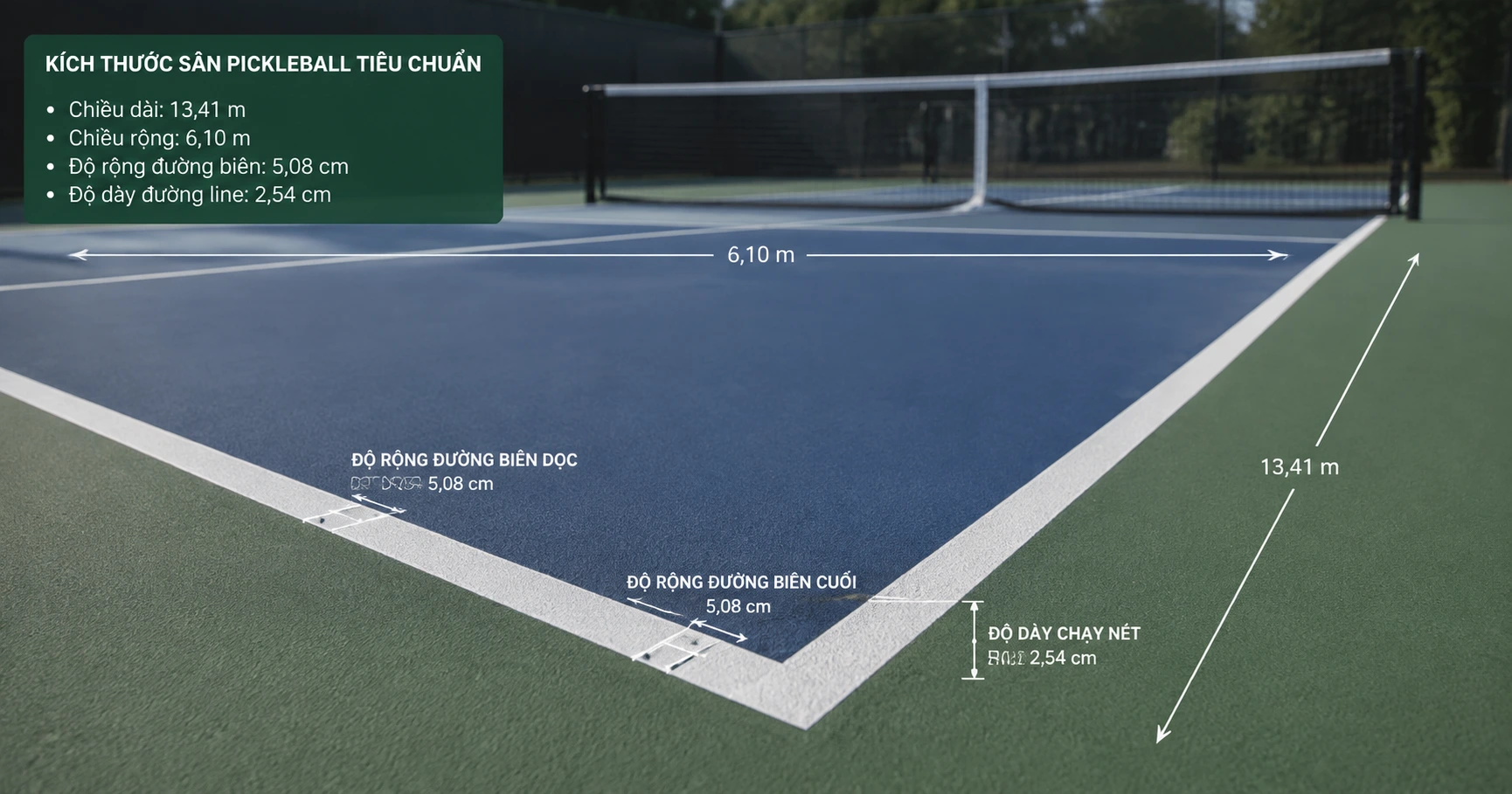 Kích thước sân pickleball chuẩn: Những thông số cần biết - image 3