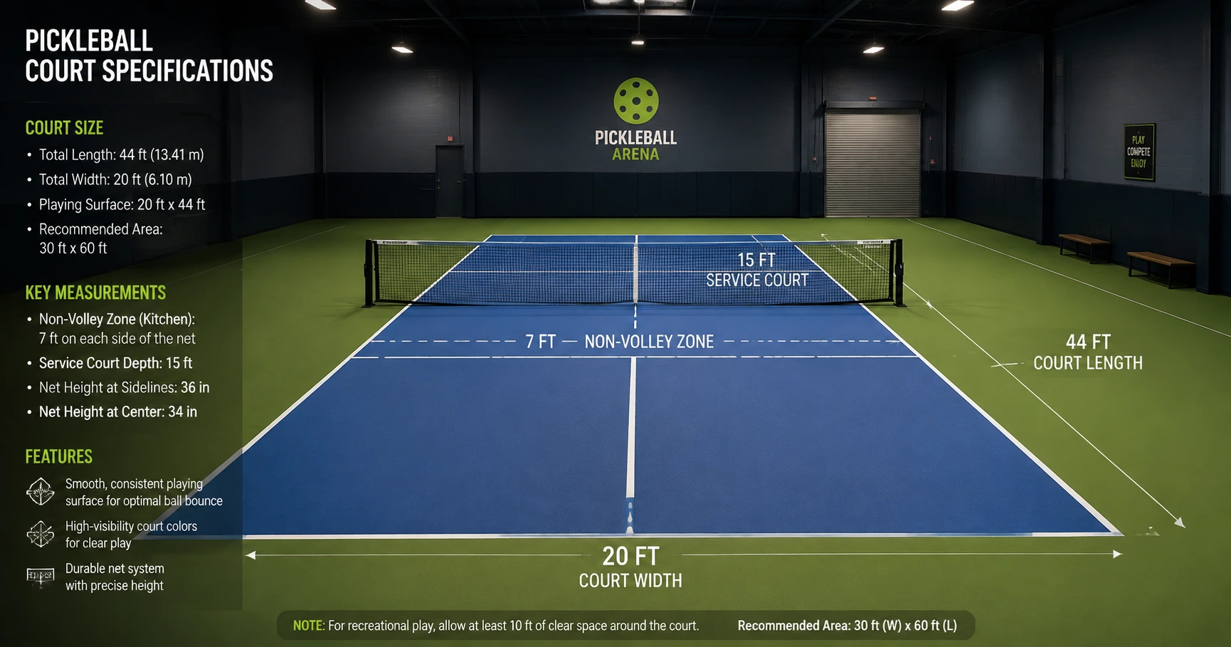 Chi tiết về kích thước sân pickleball và những yếu tố quan trọng - image 2 Chi tiết về kích thước sân pickleball và những yếu tố quan trọng - image 2